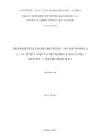 Implementacija i korištenje online modela za ocjenjivanje na primjeru ekolegija Osnove elektrotehnike 1