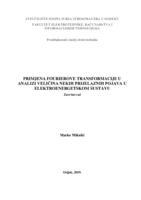 Primjena Fourierove transformacije u  analizi veličina nekih prijelaznih pojava u elektroenergetskom sustavu