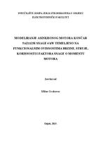 Modeliranje asinkronog motora KONČAR 5AZ112M snage 4 kW temeljeno na funkcionalnim ovisnostima brzine, struje, korisnosti i faktora snage o momentu motora