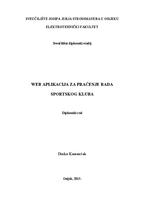 Web aplikacija za praćenje rada sportskog kluba