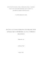Ručno i automatizirano testiranje web aplikacije i usporedba alata Cypress i Selenium