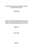 Tehno-ekonomski kriteriji optimalnog  vođenje elektroenergetskog sustava