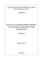 Instalacija i podešenje mjerne opreme u laboratoriju za obnovljive izvore energije ETFOS