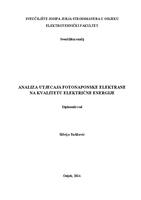 Analiza utjecaja fotonaponske elektrane na kvalitetu električne energije