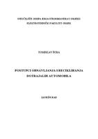 Postupci obnavljanja i recikliranja dotrajalih automobila