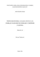 Tehno-ekonomska analiza sustava za pohranu električne energije u tržišnim uvjetima