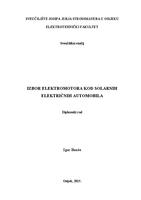 prikaz prve stranice dokumenta Izbor elektromotora kod solarnih električnih automobila