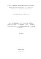 prikaz prve stranice dokumenta Web aplikacija za procjenu rizika obolijevanja i praćenje tijeka bolesti probavnog sustava primjenom analize podataka