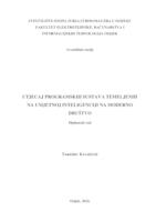 prikaz prve stranice dokumenta Utjecaj programskih sustava temeljenih na umjetnoj inteligenciji na moderno društvo