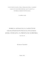 prikaz prve stranice dokumenta Mobilna aplikacija za samoučenje gramatičkih konstrukcija engleskog jezika temeljena na predznanju korisnika