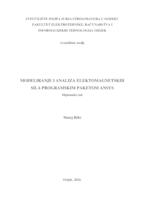 prikaz prve stranice dokumenta Modeliranje i analiza elektromagnetskih sila programskim paketom ANSYS