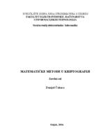 prikaz prve stranice dokumenta Matematičke metode u kriptografiji